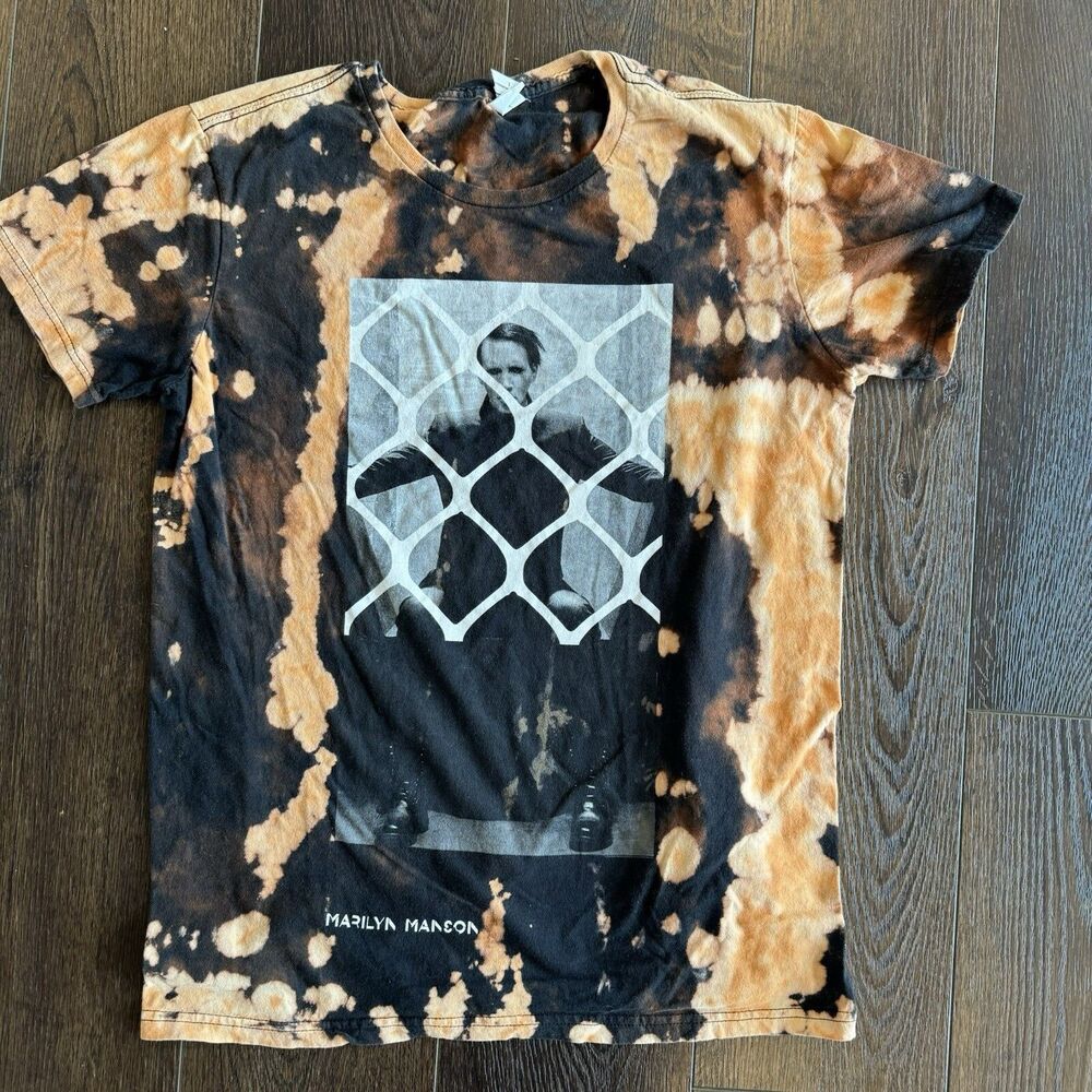 Marilyn Manson Bay Island Sportswear; Men’s T Shirt Size Large (slim); Acid Dye